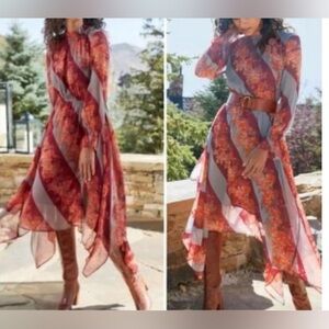 🌺 Soft Surroundings Boho Floral Asymmetrical Hem Dress XL – Preloved Charm 🌺